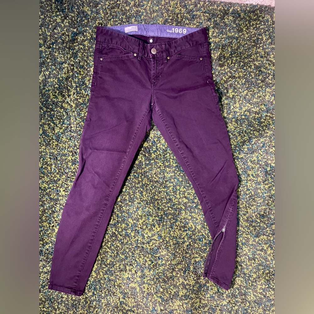 Gap Always Skinny Jean - Purple with ankle zippers - Women’s size 26/2